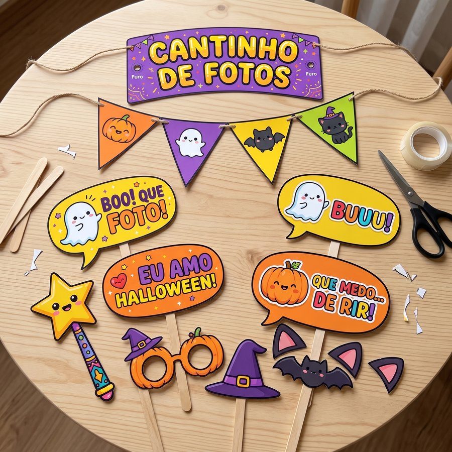 Kit de Fotos Divertidas de Halloween